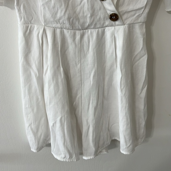 Blue Rain White Button-Front Jumpsuit/Romper - Picture 5 of 10